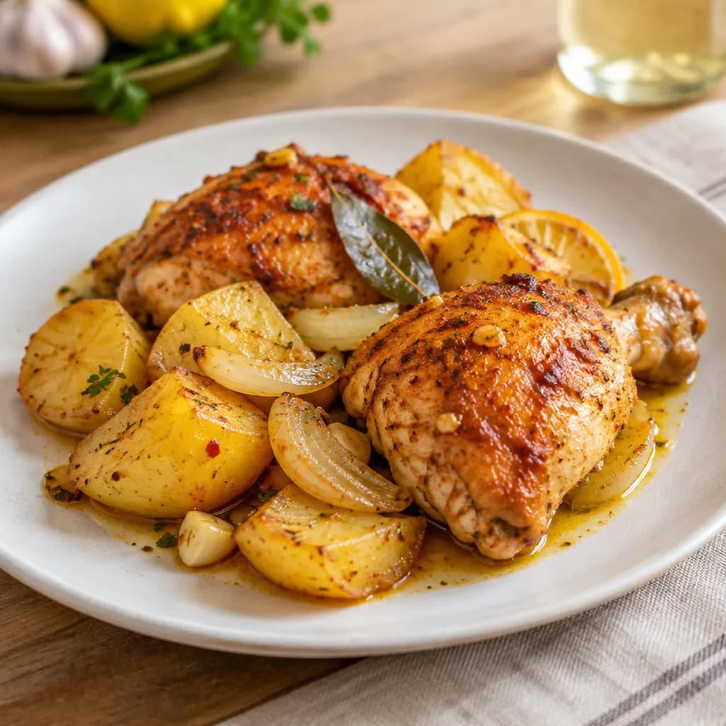 Frango no forno com batatas