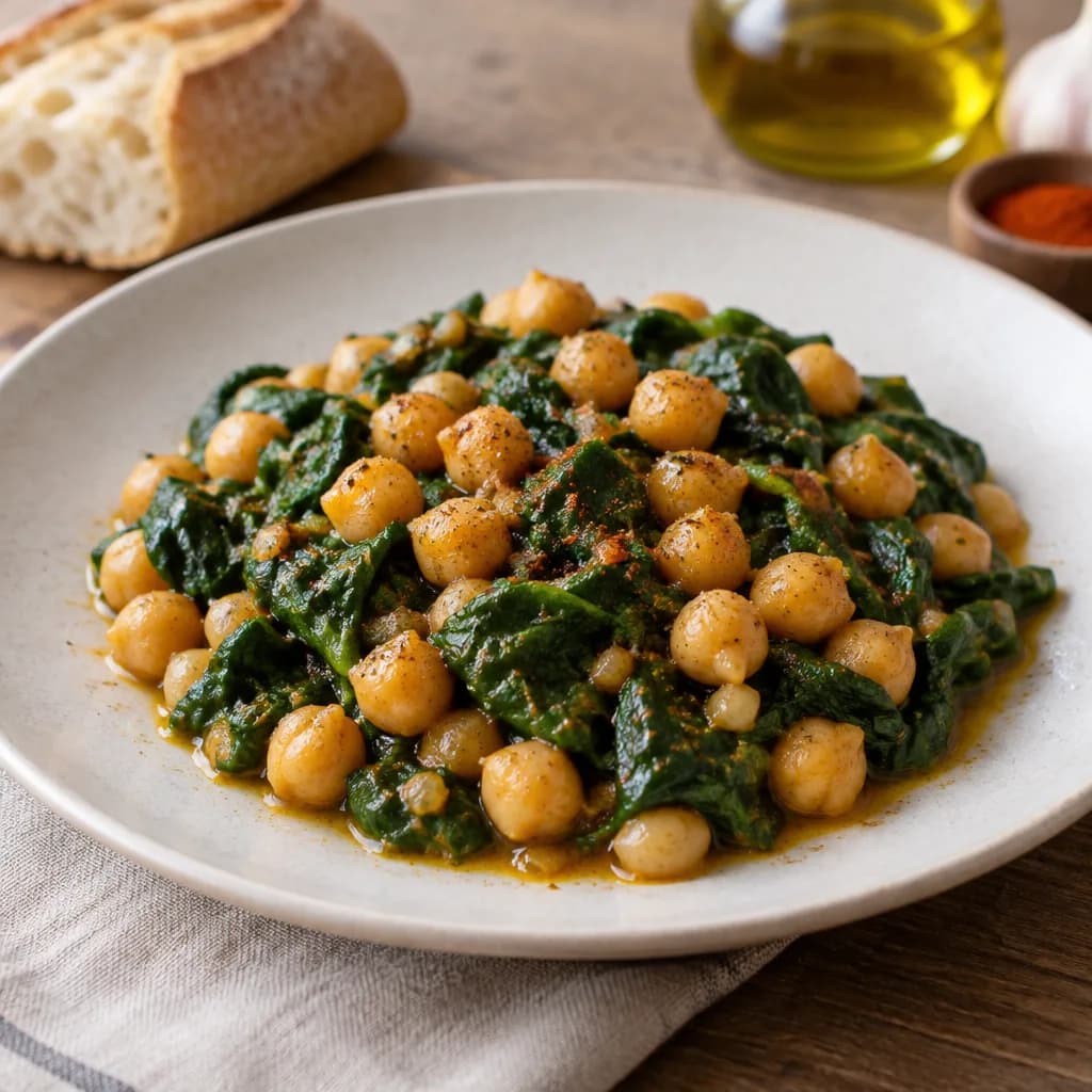 Garbanzos con espinacas