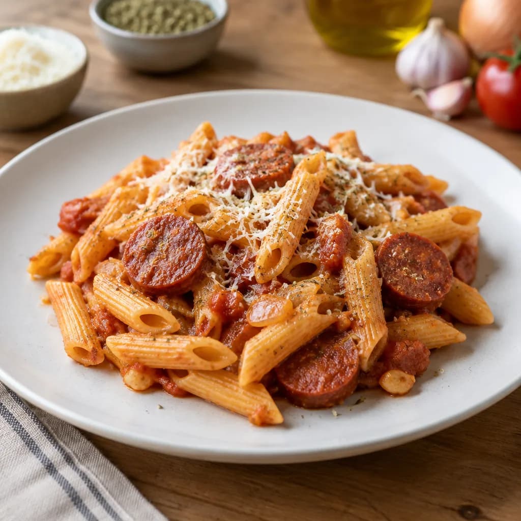 Macarrones con chorizo